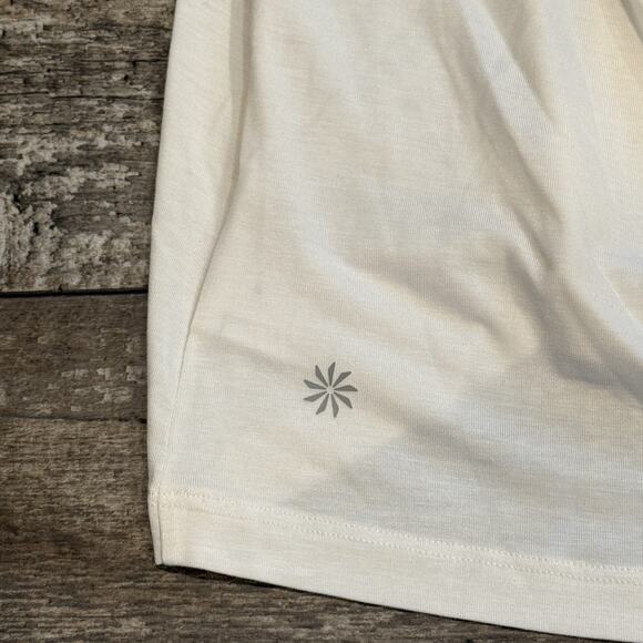 Athleta Air Out Cinch Tee T-Shirt Womens Large Ivory Open Back Breathable NWT - Picture 9 of 13